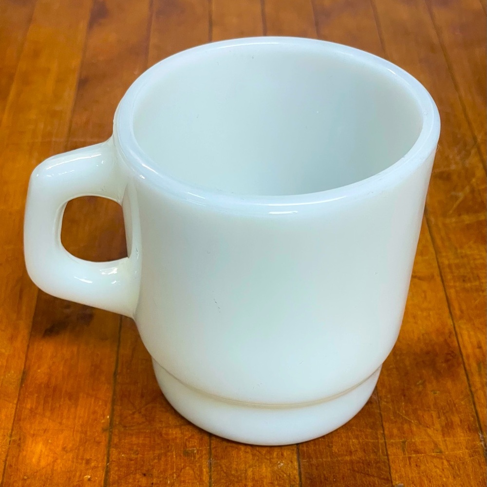 COPY - Vintage Fire King by Anchor Hocking White Milk Glass Stackable Coffee Cu…
